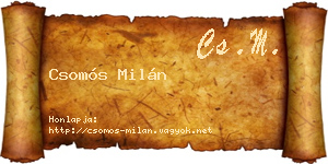 Csomós Milán névjegykártya